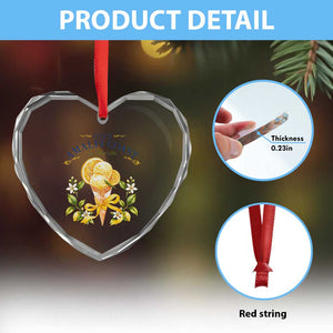 Amalfi Coast Limoncello Gelato Heart Crystal Glass Ornament La Dolce Vita Italy Lemon Dessert Summer