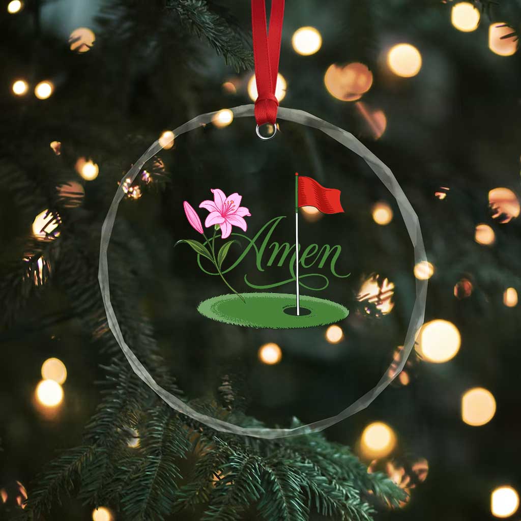 Amen Funny Golf Crystal Glass Ornament Azalea Floral Augusta Georgia for Golfers TS11 Print Your Wear