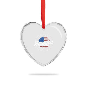 America 250 Years 1776 2026 Heart Crystal Glass Ornament 250th Anniversary USA Vintage USA Flag TS11 Print Your Wear