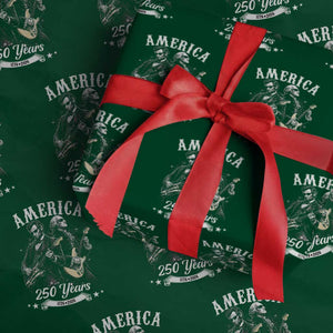 America 250 Years Abraham Lincoln and George Washington Rock Concert Wrapping Paper Roll Presidents Jamming Electric Guitars 1776 to 2026 Semiquincentennial