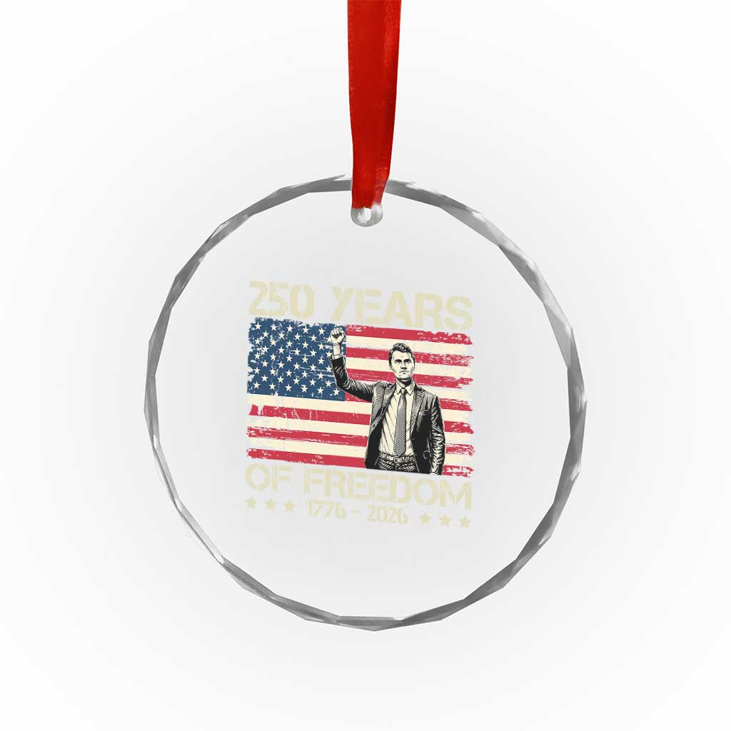America 250 Years Crystal Glass Ornament Charlie Kirk American Flag Freedom TS14 Print Your Wear