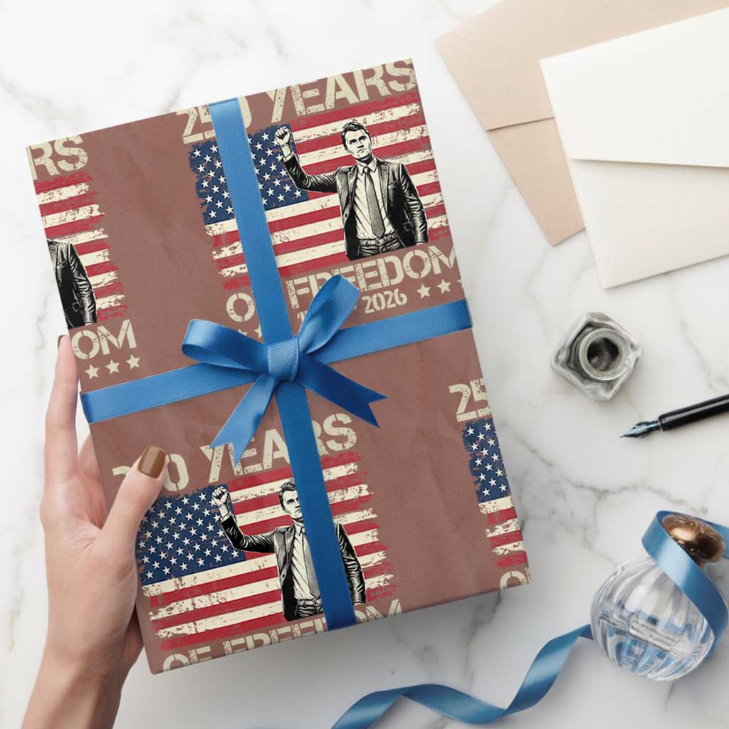 America 250 Years Wrapping Paper Roll Charlie Kirk American Flag Freedom TS14 Mocha Print Your Wear