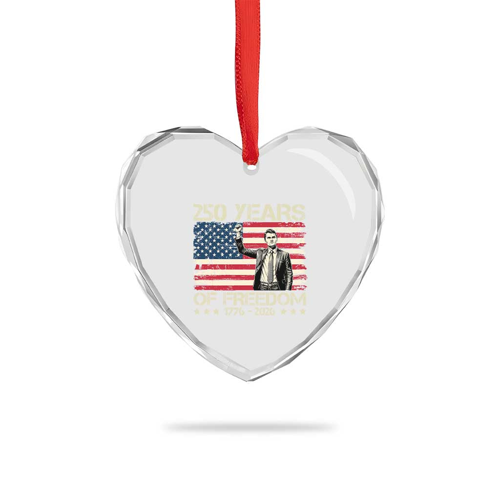 America 250 Years Heart Crystal Glass Ornament Charlie Kirk American Flag Freedom TS14 Print Your Wear