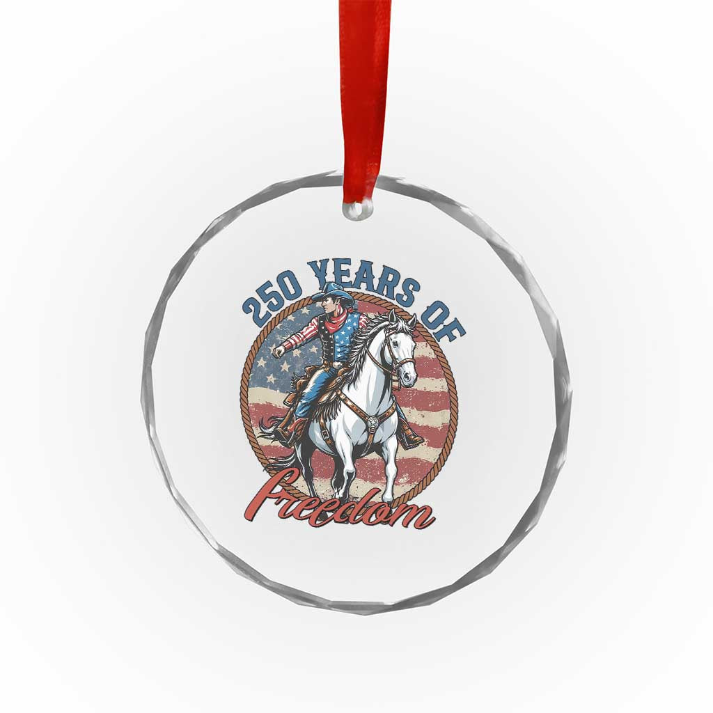 250th Anniversary USA Crystal Glass Ornament American Flag Cowboy Rodeo 4th of July TS14 Print Your Wear