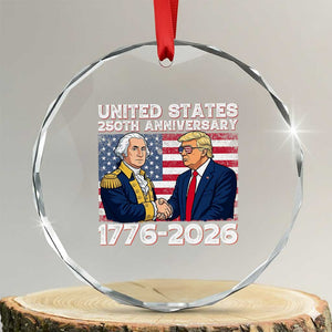 250th Anniversary USA Crystal Glass Ornament Patriotic Trump George Washington American Flag 4th of July TS14 Transparent Glass 3'' Circle Print Your Wear