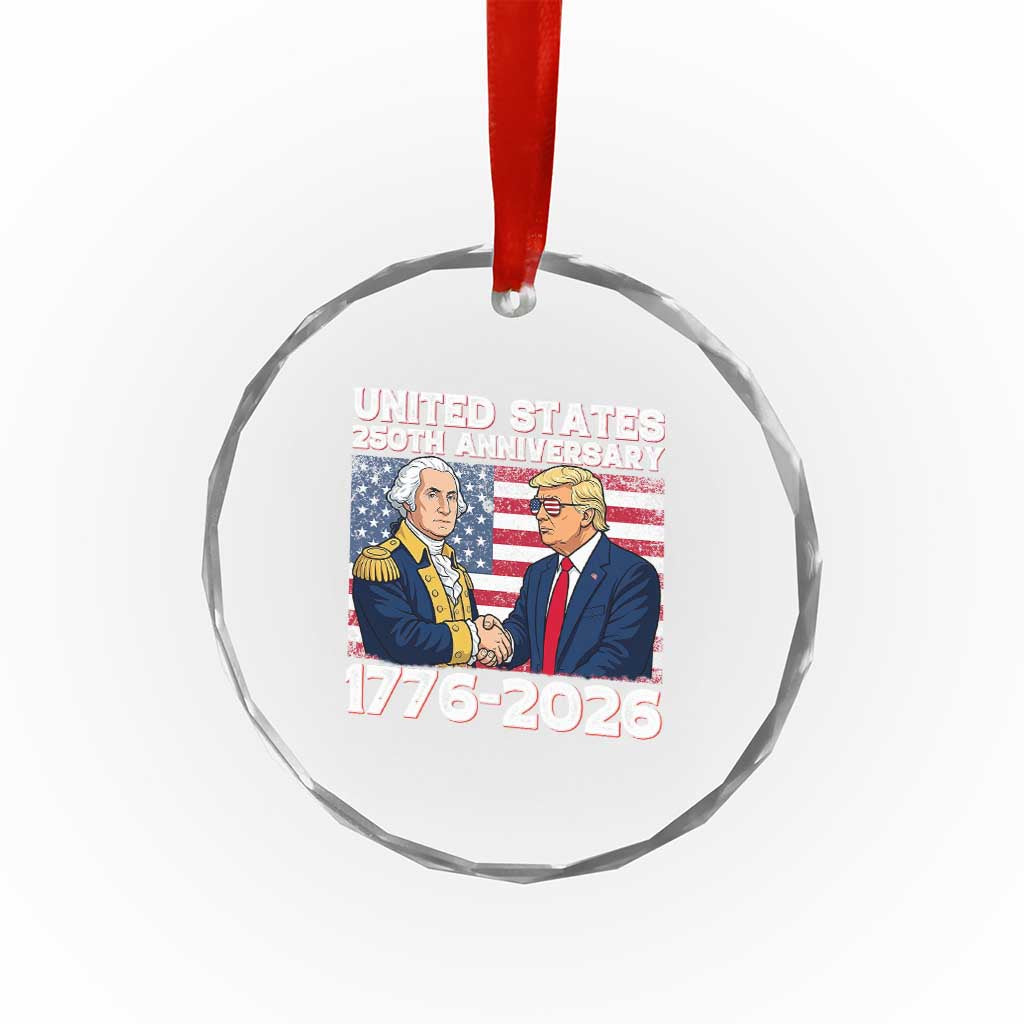 250th Anniversary USA Crystal Glass Ornament Patriotic Trump George Washington American Flag 4th of July TS14 Print Your Wear