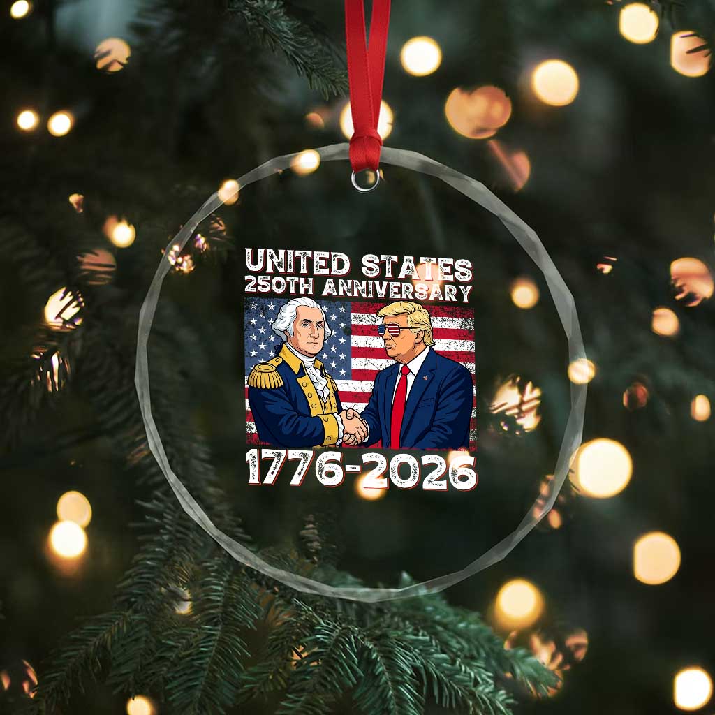 250th Anniversary USA Crystal Glass Ornament Patriotic Trump George Washington American Flag 4th of July TS14 Print Your Wear