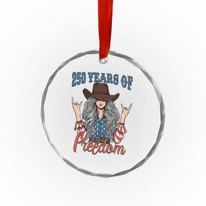 250th Anniversary USA Crystal Glass Ornament Western Cowgirl American Flag 4th of July TS14 Print Your Wear