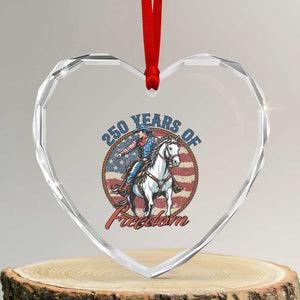 250th Anniversary USA Heart Crystal Glass Ornament American Flag Cowboy Rodeo 4th of July TS14 Transparent Glass 3'' Heart Print Your Wear