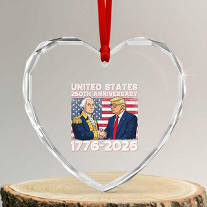 250th Anniversary USA Heart Crystal Glass Ornament Patriotic Trump George Washington American Flag 4th of July TS14 Transparent Glass 3'' Heart Print Your Wear