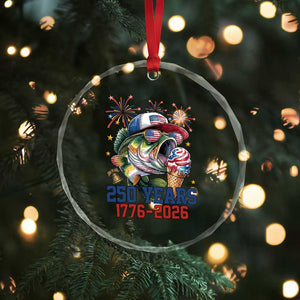 America 250th Fishing Crystal Glass Ornament Patriotic Bass Fish American Flag TS14 Print Your Wear