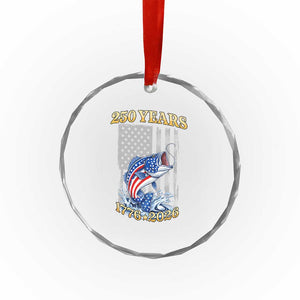 250th Anniversary USA Fishing Crystal Glass Ornament Patriotic Fisherman American Flag TS14 Print Your Wear