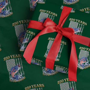 250th Anniversary USA Fishing Wrapping Paper Roll Patriotic Fisherman American Flag TS14 Green Print Your Wear