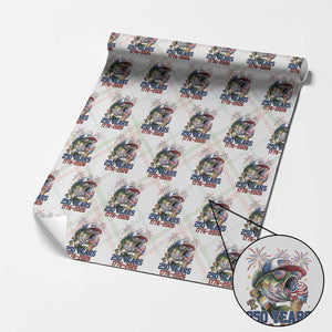 America 250th Fishing Wrapping Paper Roll Patriotic Bass Fish American Flag TS14 Christmas Plaid Print Your Wear