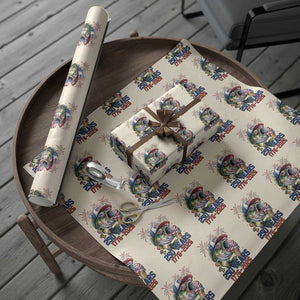 America 250th Fishing Wrapping Paper Roll Patriotic Bass Fish American Flag TS14 Beige Print Your Wear