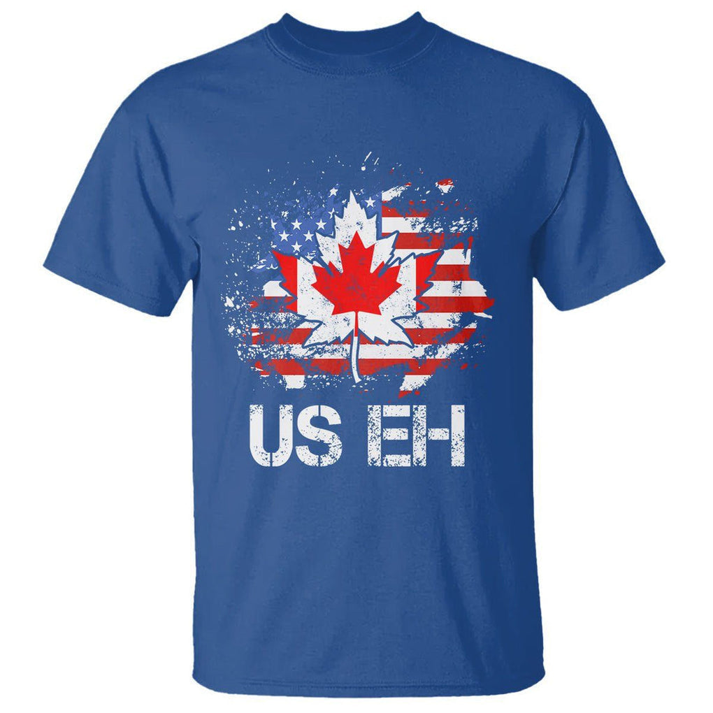 America Canada T Shirt Funny US EH Maple Leaf Canadian American Flag Canada's Day TS02 Royal Blue Printyourwear