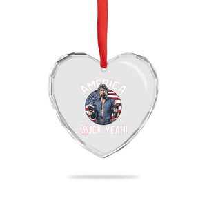 America Chuck Yeah Legendary Action Hero Heart Crystal Glass Ornament Patriotic USA Flag Tribute 4th of July Freedom Humor TS02 Print Your Wear