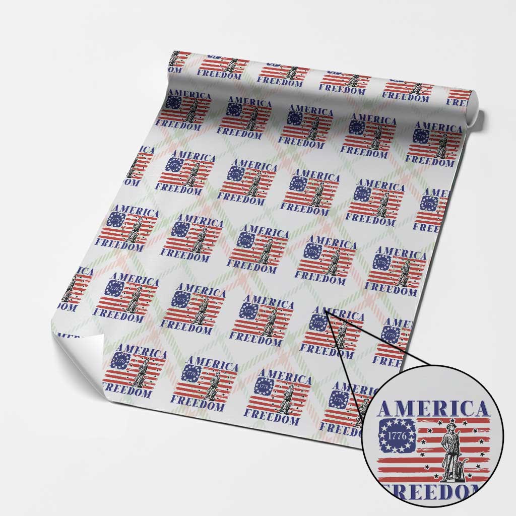 America Freedom 1776 Revolutionary War Wrapping Paper Roll Minuteman Betsy Ross Flag Patriotic History TS02 Christmas Plaid Print Your Wear