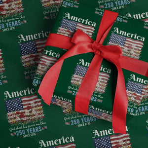 America God Shed His Grace On Thee 250 Years Since 1776 Wrapping Paper Roll TS11 Green Print Your Wear