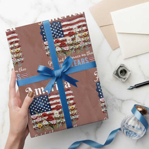 America God Shed His Grace On Thee 250 Years Since 1776 Wrapping Paper Roll TS11 Mocha Print Your Wear