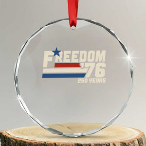 America Retro 250 Years Freedom USA 1776 2026 Crystal Glass Ornament TS12 Transparent Glass 3'' Circle Print Your Wear