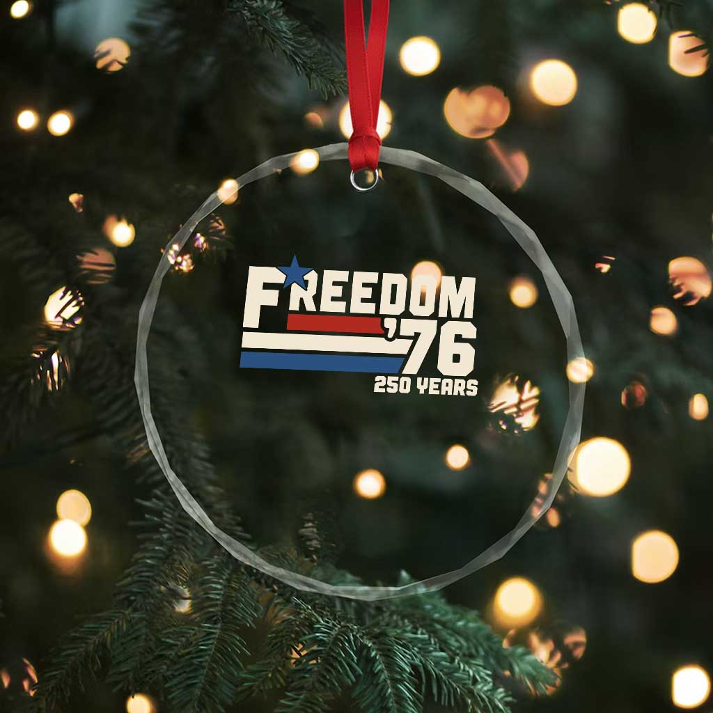 America Retro 250 Years Freedom USA 1776 2026 Crystal Glass Ornament TS12 Print Your Wear