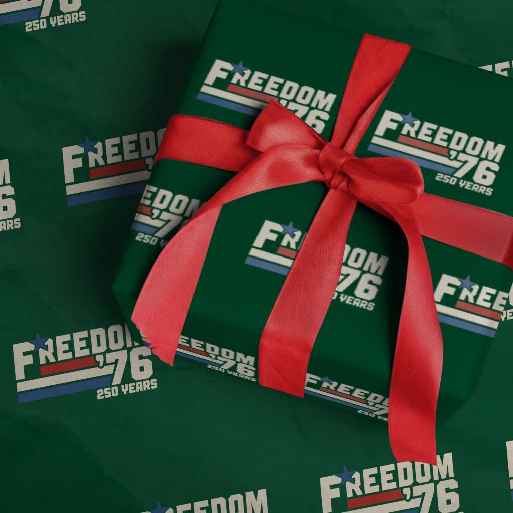 America Retro 250 Years Freedom USA 1776 2026 Wrapping Paper Roll TS12 Green Print Your Wear