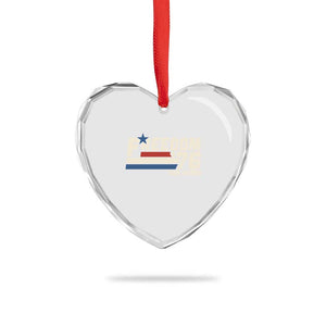 America Retro 250 Years Freedom USA 1776 2026 Heart Crystal Glass Ornament