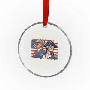 America Semiquincentennial George Washington and Trump Crystal Glass Ornament 250 Years 1776-2026 Patriotic Founding Fathers Legacy TS02 Print Your Wear