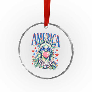 America Statue of Liberty Blowing Bubblegum Crystal Glass Ornament Star and Glasses Patriotic Summer Vibes Graphic TS02 Print Your Wear