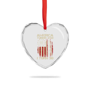 America Turns 250 I Turn 30 Heart Crystal Glass Ornament 30th Birthday 250th Anniversary USA Vintage 1996 Bday TS11 Print Your Wear