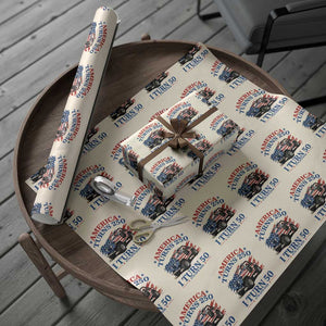 America Turns 250 I Turn 50 1976 50th Birthday Wrapping Paper Roll Compact Classic Off-road SUV
