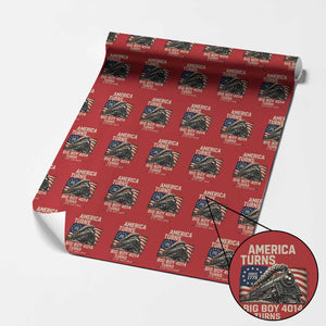 America Turns 250 Steam Locomotive Turns 85 Wrapping Paper Roll Vintage Railroad Steam Engine 85th USA 250th Anniversary