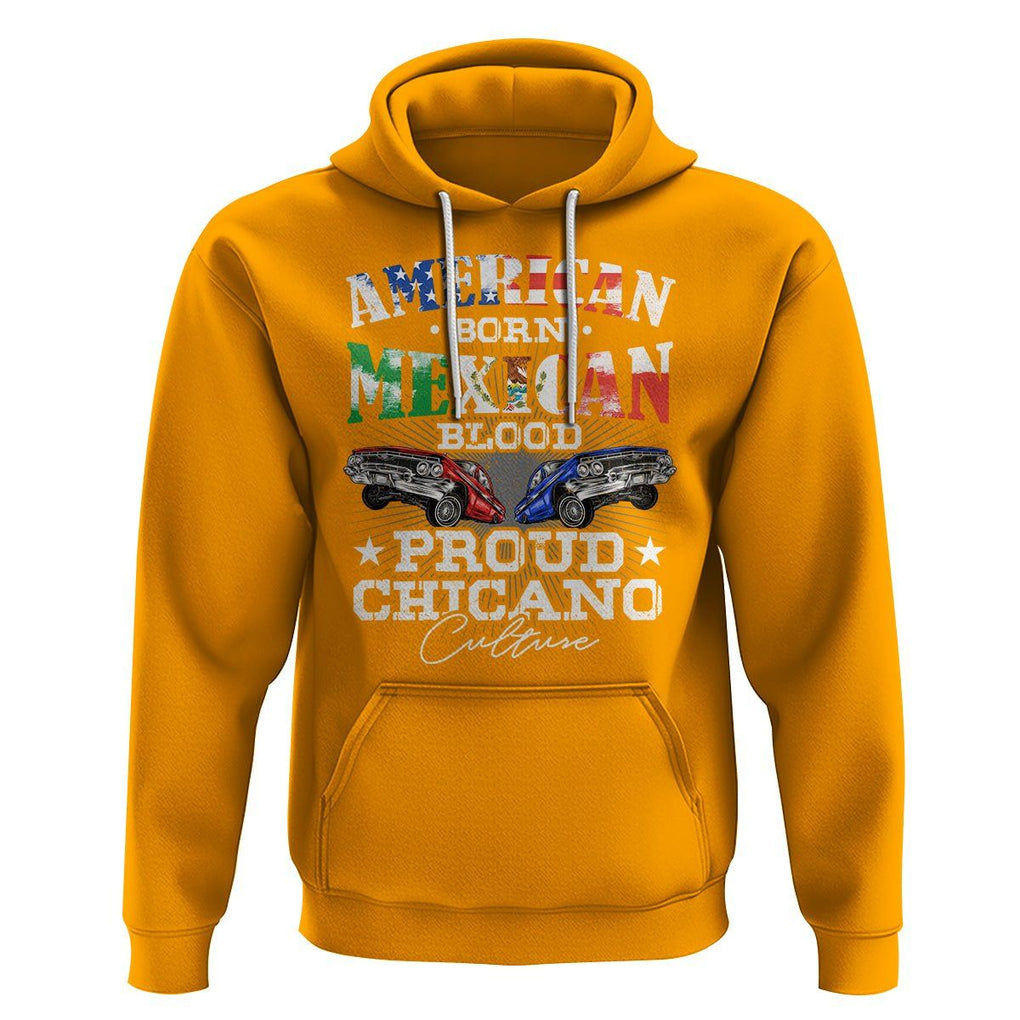 American Born Mexican Blood Proud Chicano Culture Lowrider Hoodie TS09 Gold Printyourwear