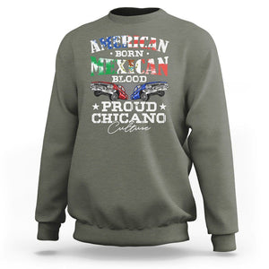 American Born Mexican Blood Proud Chicano Culture Lowrider Sweatshirt TS09 Military Green Printyourwear