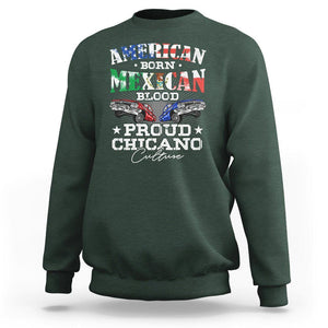 American Born Mexican Blood Proud Chicano Culture Lowrider Sweatshirt TS09 Dark Forest Green Printyourwear