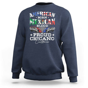 American Born Mexican Blood Proud Chicano Culture Lowrider Sweatshirt TS09 Navy Printyourwear