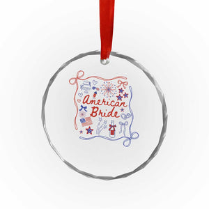 American Bride Bachelorette Party Crystal Glass Ornament Coquette Bow 4th Of July TS10 Print Your Wear