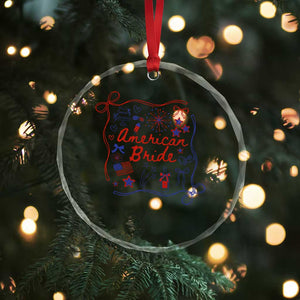 American Bride Bachelorette Party Crystal Glass Ornament Coquette Bow 4th Of July TS10 Print Your Wear