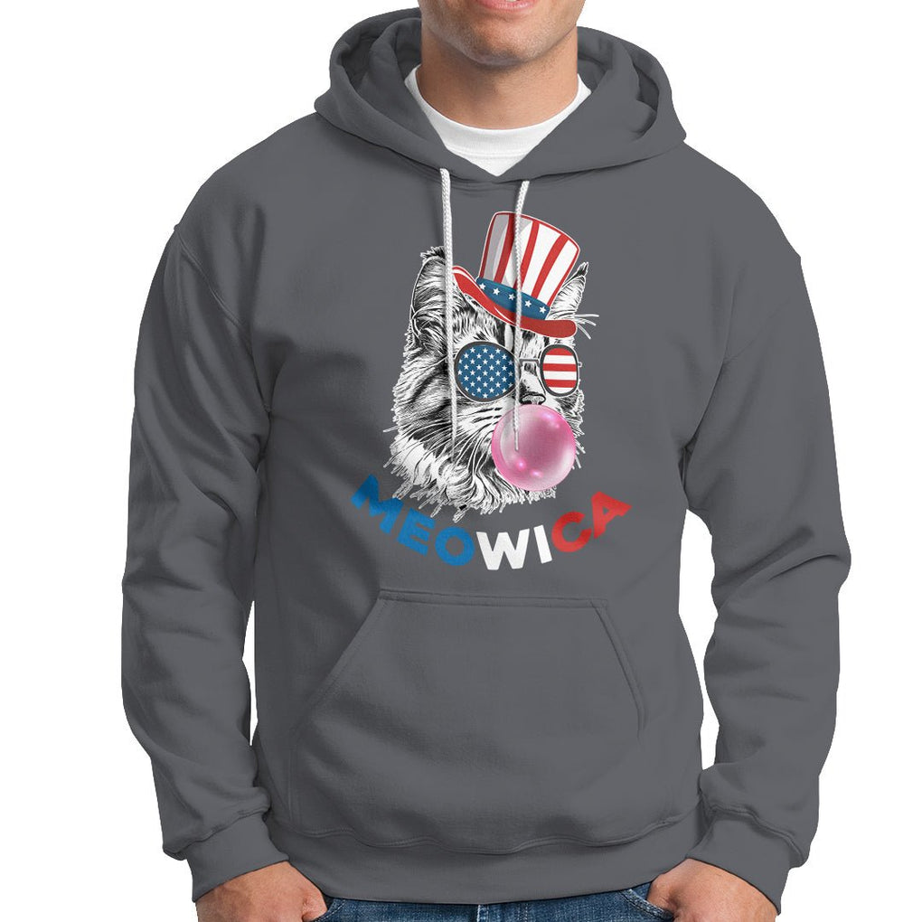 American Cat Hoodie Patriotic Cat Meowica Bubblegum 4th of July Funny Cat Lover TS02 Printyourwear