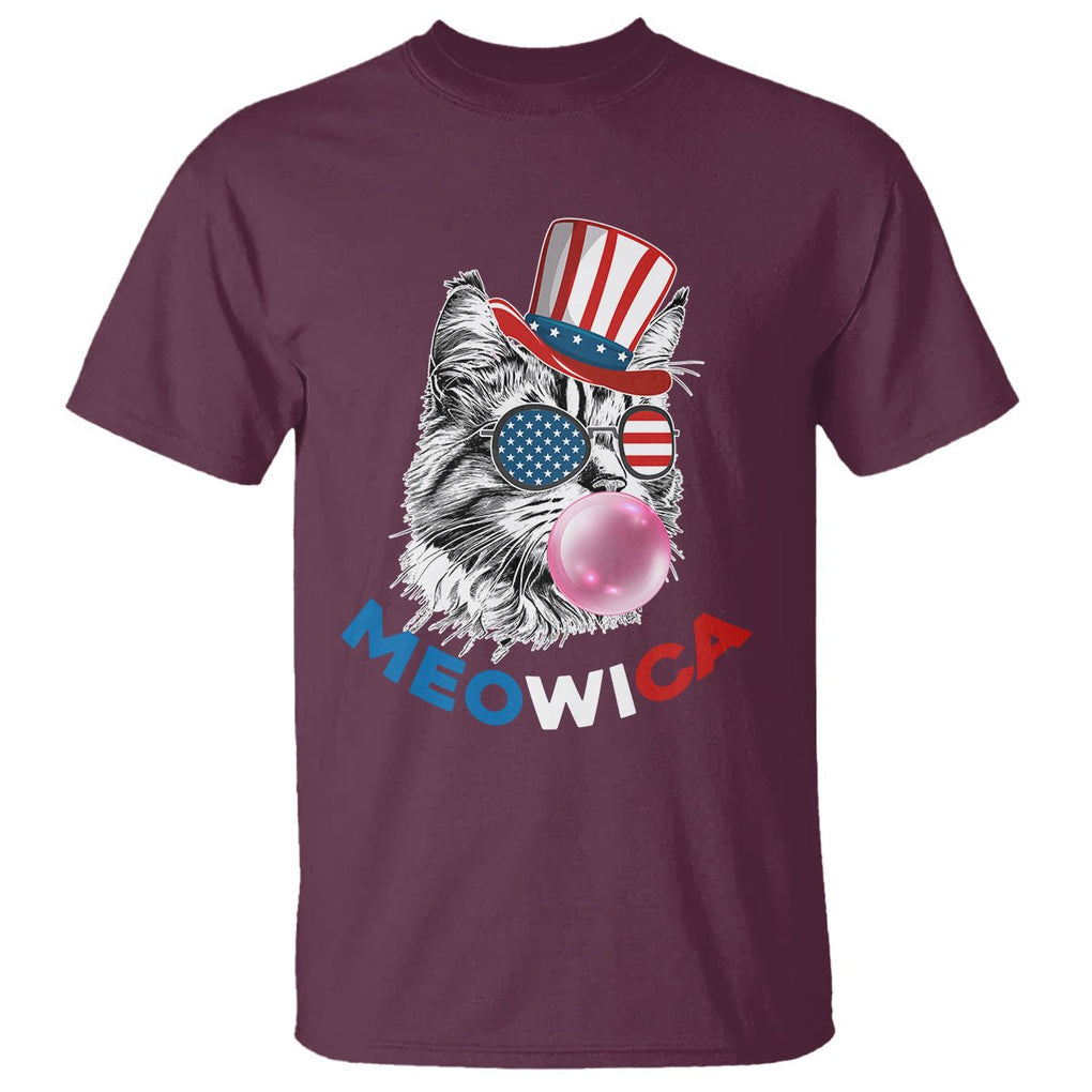 American Cat T Shirt Patriotic Cat Meowica Bubblegum 4th of July Funny Cat Lover TS02 Printyourwear
