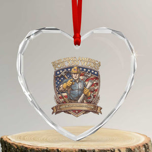 American Construction Worker Heart Crystal Glass Ornament Building America For 250 Years TS12 Transparent Glass 3'' Heart Print Your Wear