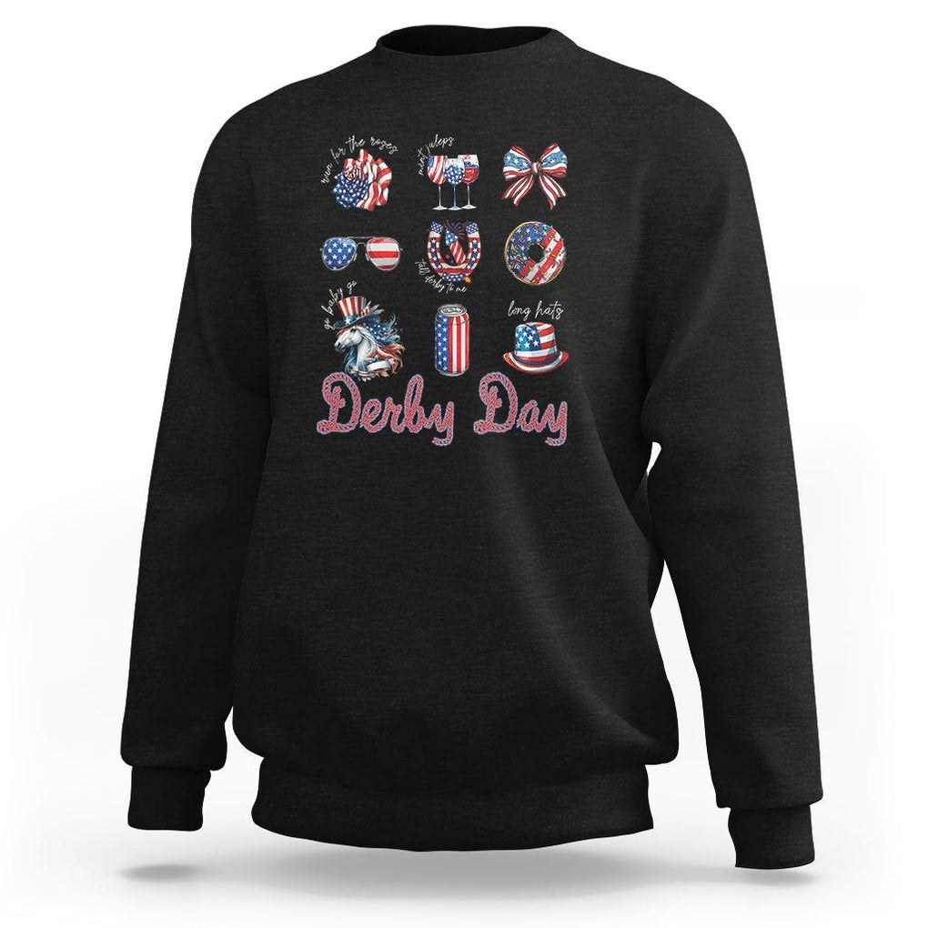 American Derby Day Horse Racing Sweatshirt TS09 Black Print Your Wear