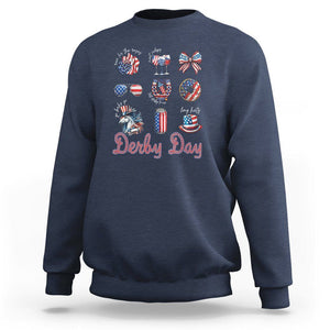 American Derby Day Horse Racing Sweatshirt TS09 Navy Print Your Wear