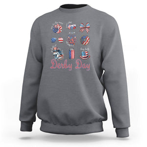 American Derby Day Horse Racing Sweatshirt TS09 Charcoal Print Your Wear