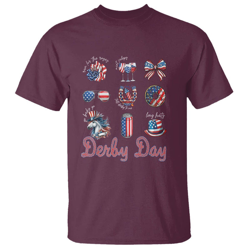 American Derby Day Horse Racing T Shirt TS09 Maroon Print Your Wear