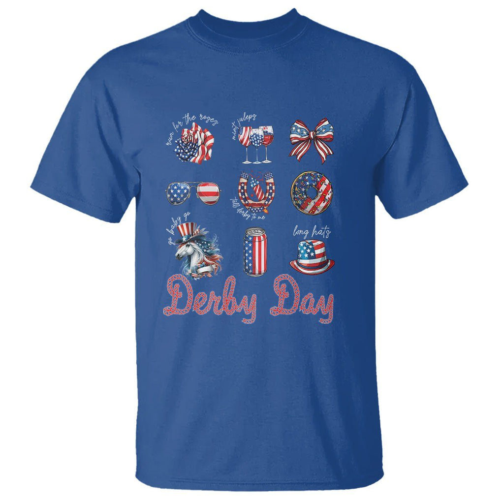 American Derby Day Horse Racing T Shirt TS09 Royal Blue Print Your Wear