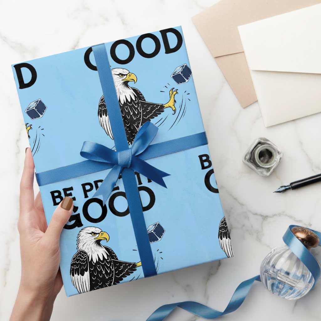 American Eagle Be Pretti Good Wrapping Paper Roll Minneapolis Support Gift TS12 Light Blue Print Your Wear