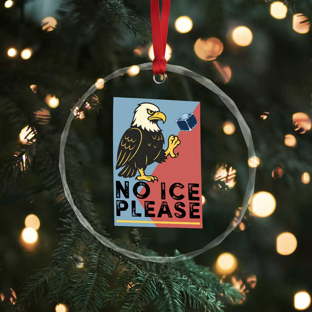 American Eagle No Ice Please Crystal Glass Ornament Minnesota Protest Support Gift TS12 Print Your Wear