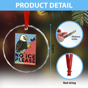 American Eagle No Ice Please Crystal Glass Ornament Minnesota Protest Support Gift TS12 Print Your Wear